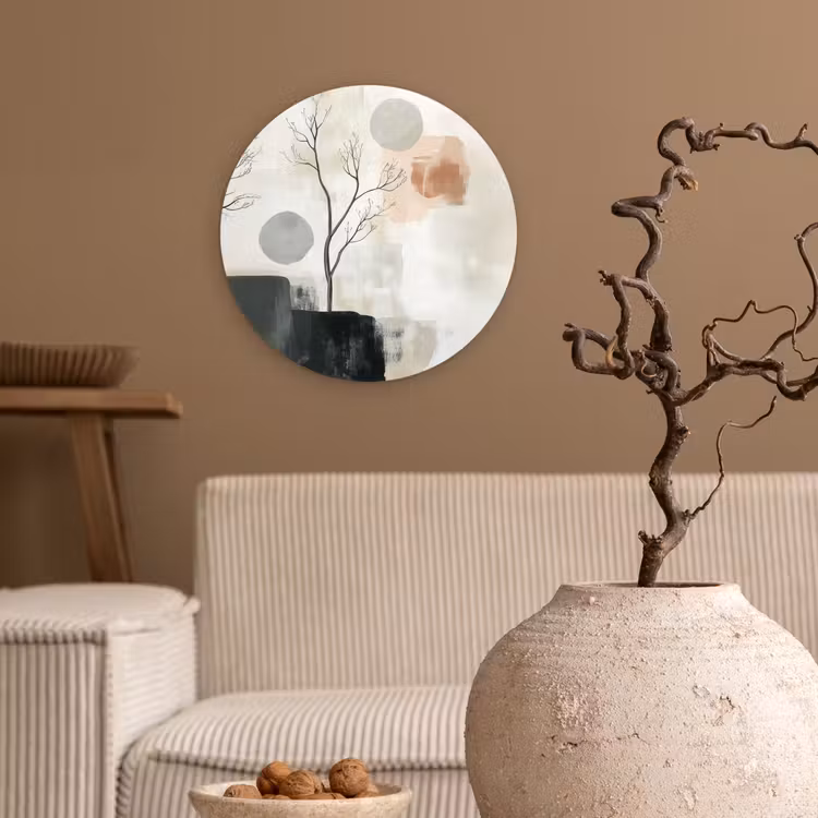 Muurcirkel - Wabi sabi - Beige - Plant — 2