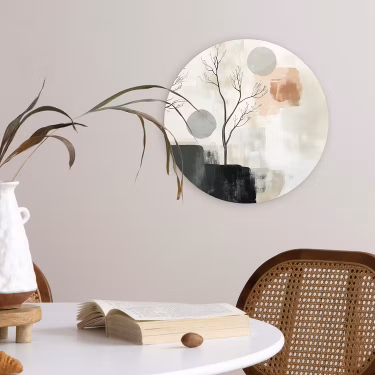 Muurcirkel - Wabi sabi - Beige - Plant — 4