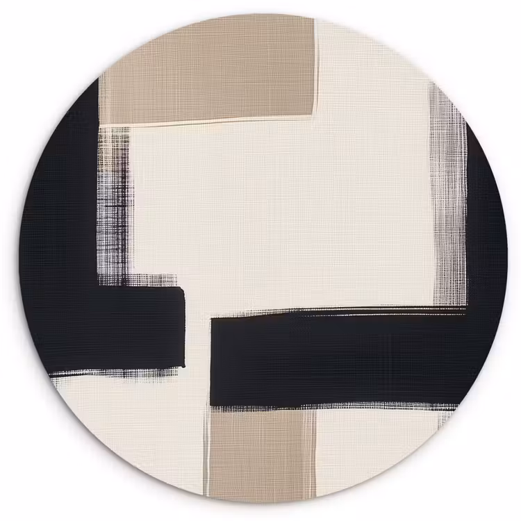 Muurcirkel - Zwart - Abstract - Japandi — 1