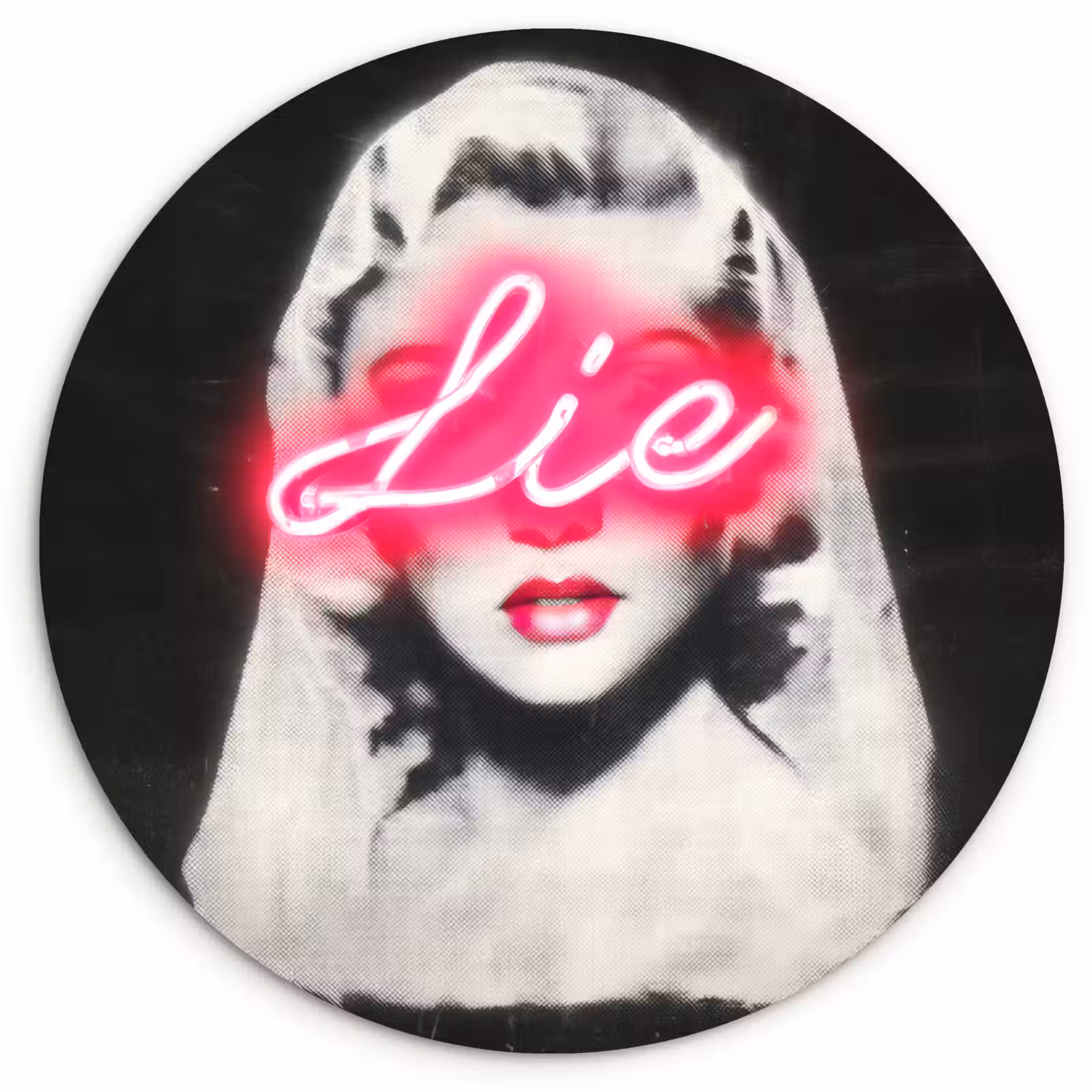 Muurcirkel - Neon - Letters - Vintage - Vrouw — 1