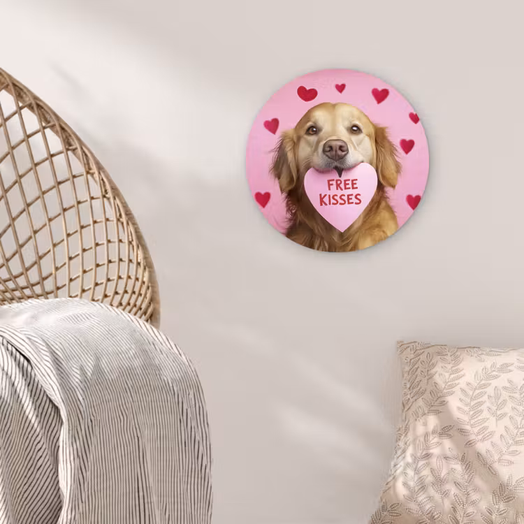 Muurcirkel - Hond - Kiss- Valentijn - Hartjes — 5