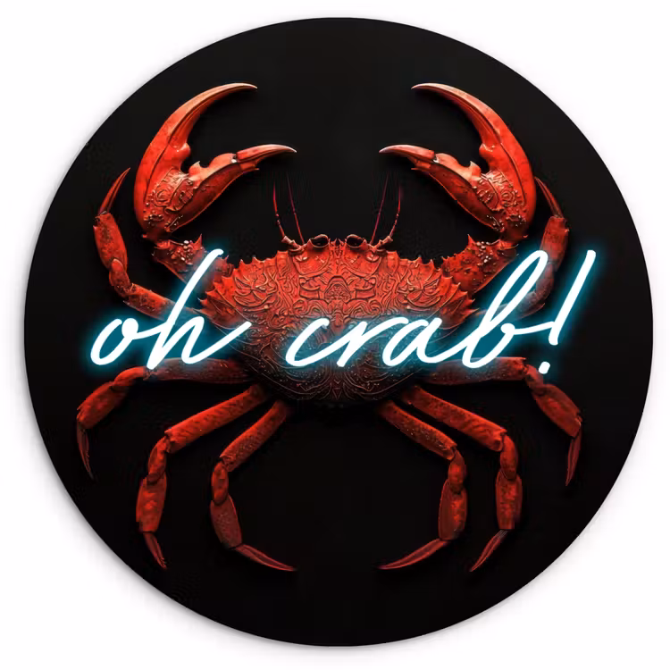 Muurcirkel - Krab - Rood - Neon - Quote — 1