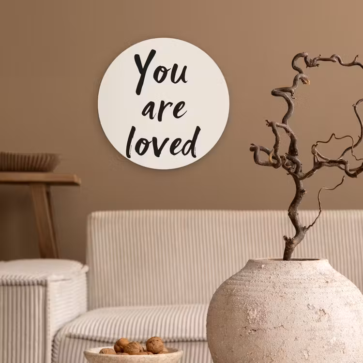 Muurcirkel - Minimalistisch - Beige - Love — 2