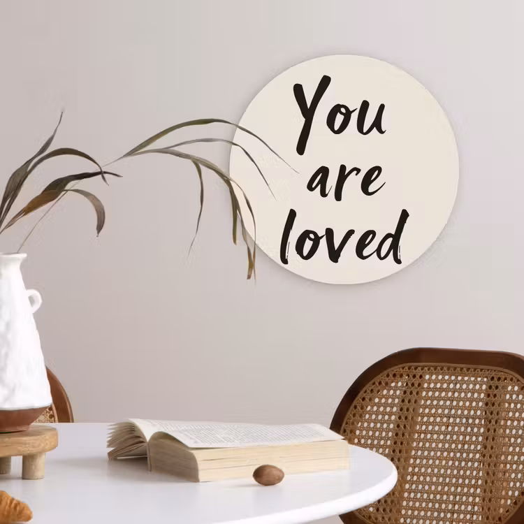 Muurcirkel - Minimalistisch - Beige - Love — 4