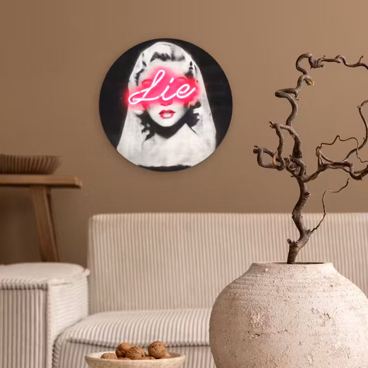 Muurcirkel - Neon - Letters - Vintage - Vrouw — 2