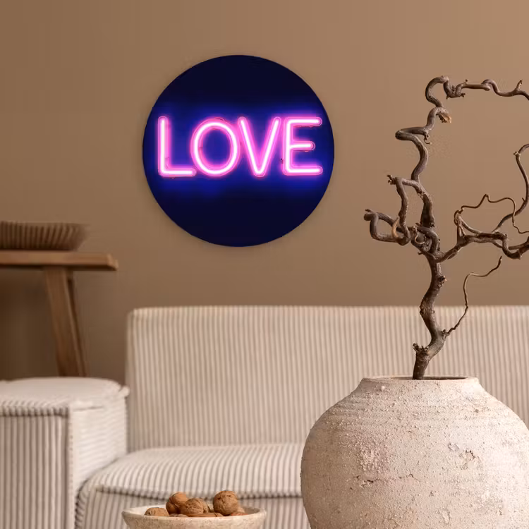 Muurcirkel - Neon - Love - Valentijn — 2