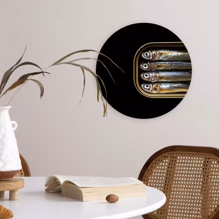Muurcirkel - Sardines - Blik - Zwart - Vissen — 4