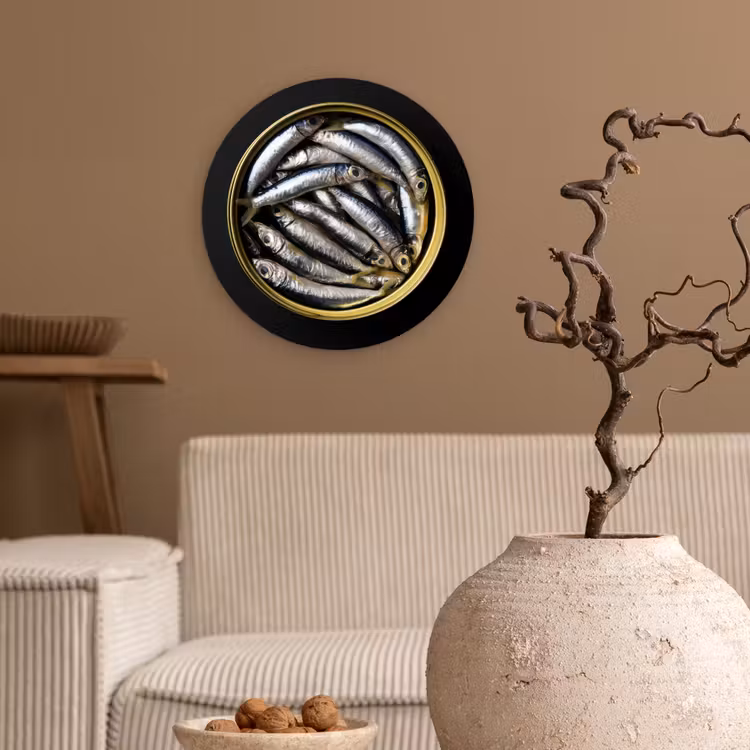 Muurcirkel - Sardines - Vissen - Rond - Zwart — 2
