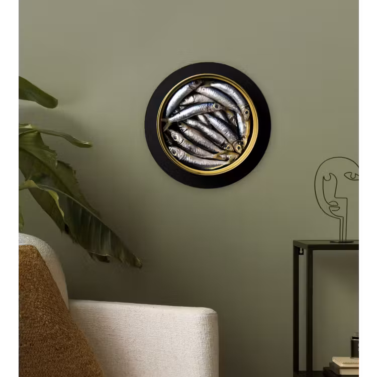 Muurcirkel - Sardines - Vissen - Rond - Zwart — 3