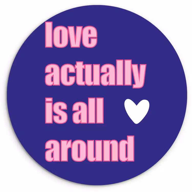 Muurcirkel - Tekst - Valentijn - Love - Blauw — 1