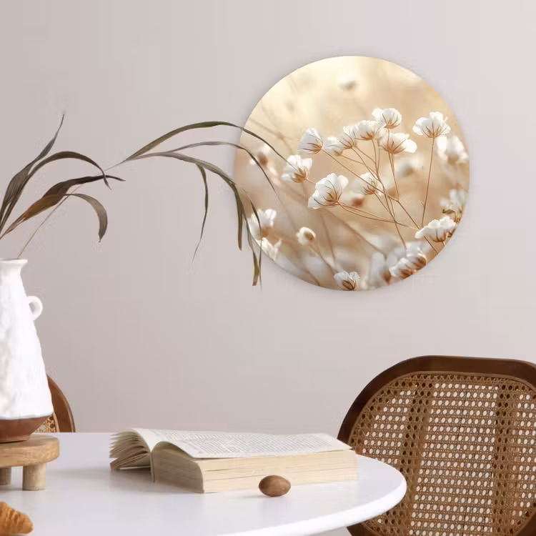 Muurcirkel - Wilde - Bloemen - Wit — 4