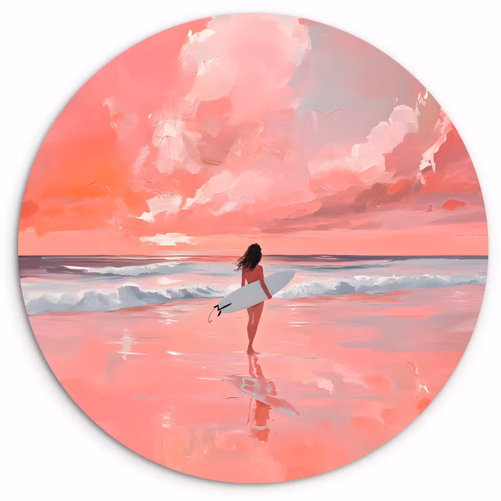 Muurcirkel - Roze - Surfen - Zee — 1