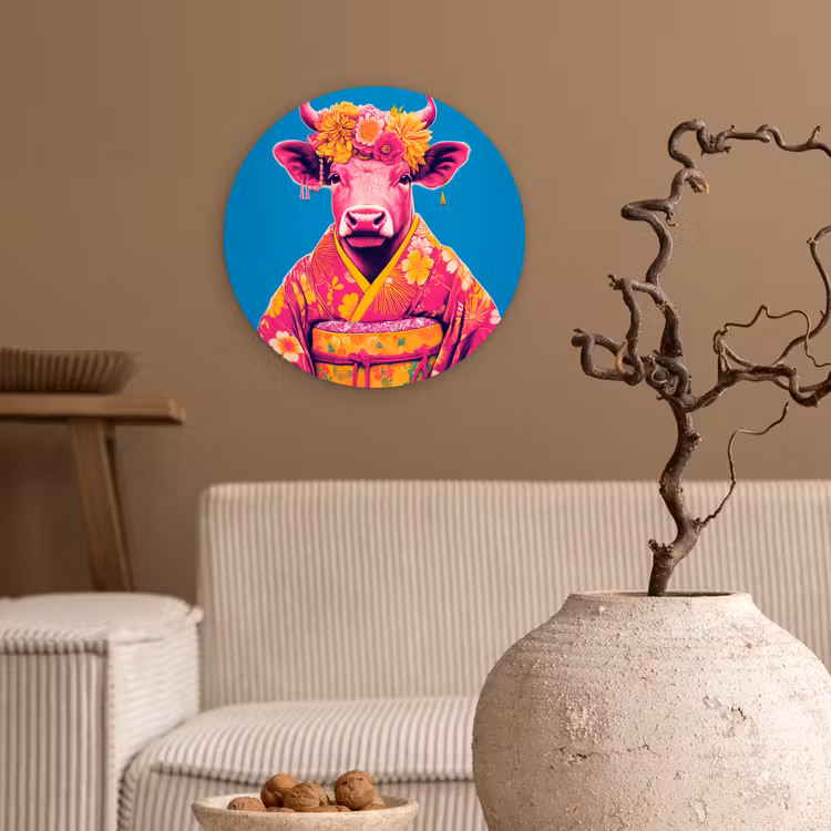 Muurcirkel - Koe - Bloemenkrans - Oorhangers - Kimono — 2