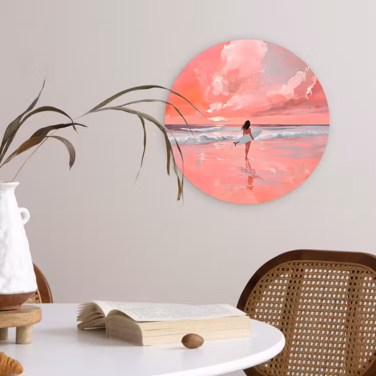 Muurcirkel - Roze - Surfen - Zee — 4