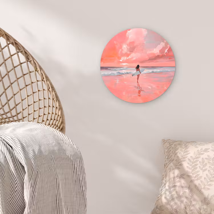 Muurcirkel - Roze - Surfen - Zee — 5