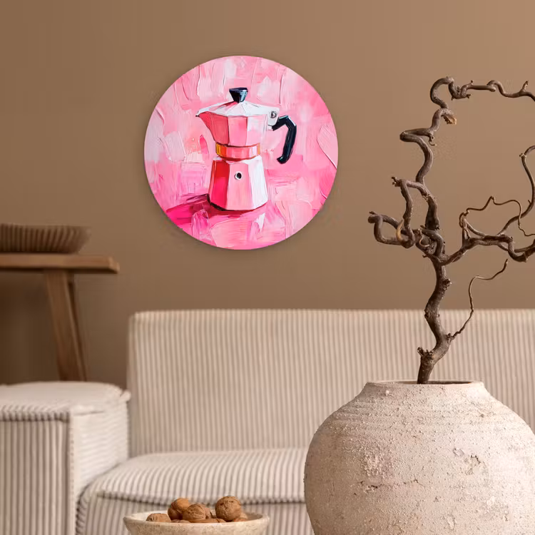 Muurcirkel - Roze - Verf - Coffee — 2