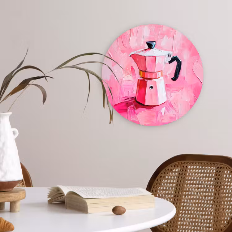 Muurcirkel - Roze - Verf - Coffee — 4