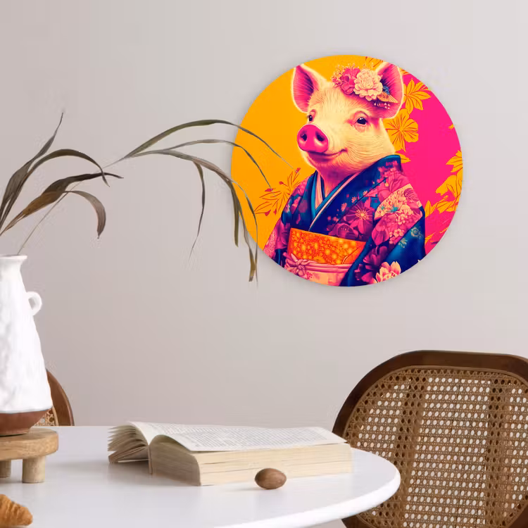 Muurcirkel - Varken - Bloemkroon - Kimono - Abstract — 4