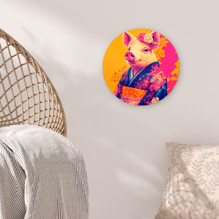 Muurcirkel - Varken - Bloemkroon - Kimono - Abstract — 5