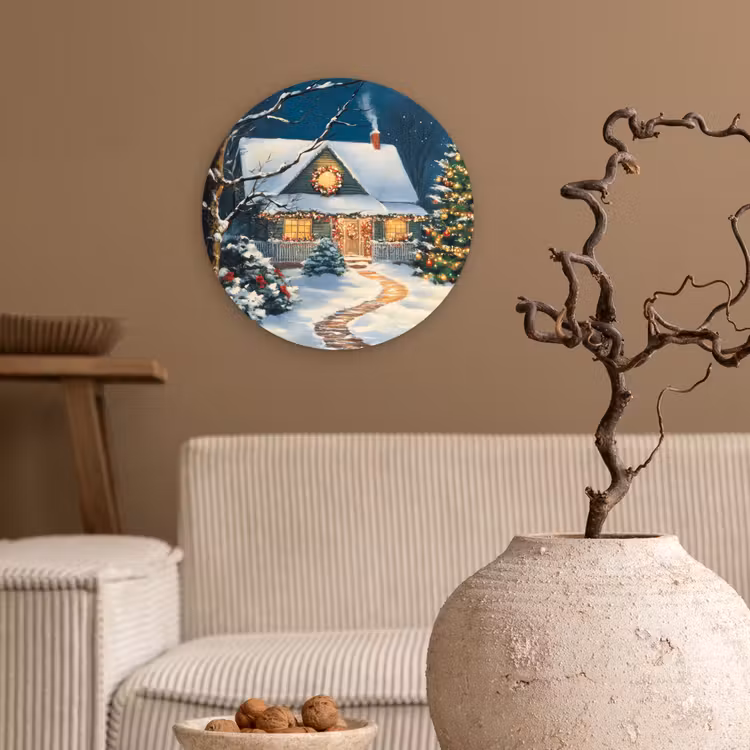 Muurcirkel - Kerst - Kerstboom - Winter - Huis - Sneeuw — 2