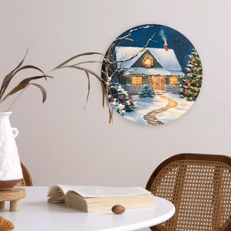 Muurcirkel - Kerst - Kerstboom - Winter - Huis - Sneeuw — 4