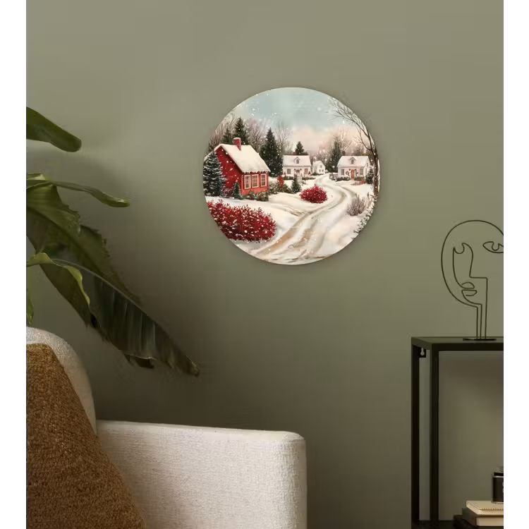 Muurcirkel - Kerstsfeer - Landelijk - Rood — 3