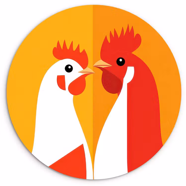 Muurcirkel - Kippen - Oranje - Vlakken — 1