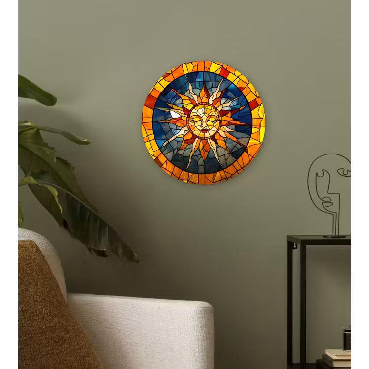 Muurcirkel - Mozaïek - Zon - Geel - Cirkel — 3