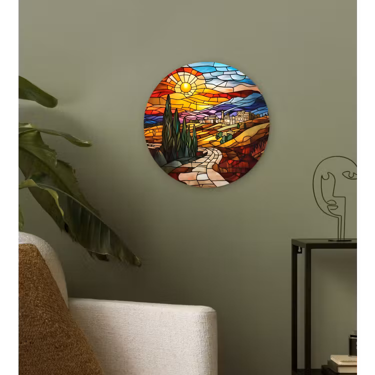 Muurcirkel - Mozaïek - Zon - Landschap - Dorp — 3