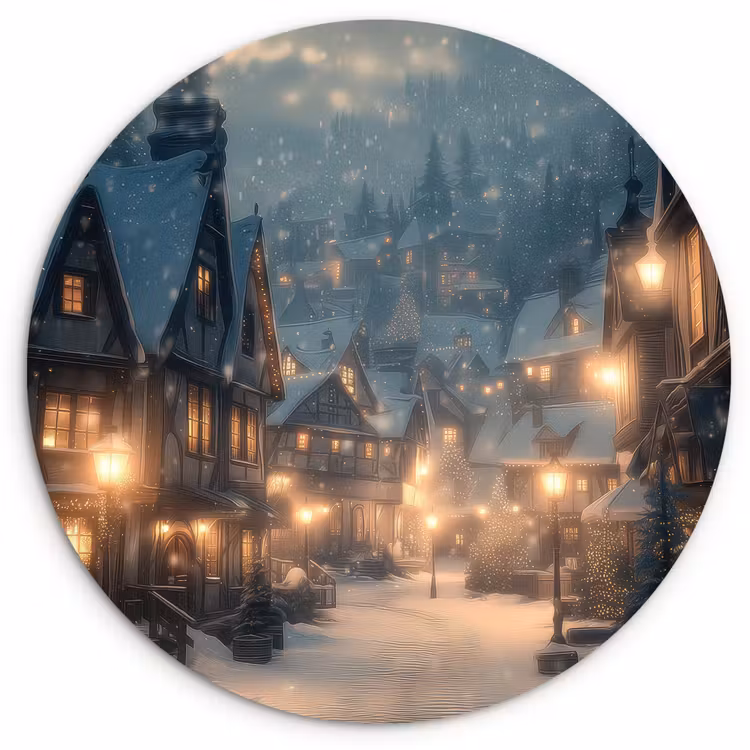 Muurcirkel - Winterdorp - Sneeuw - Donker — 1