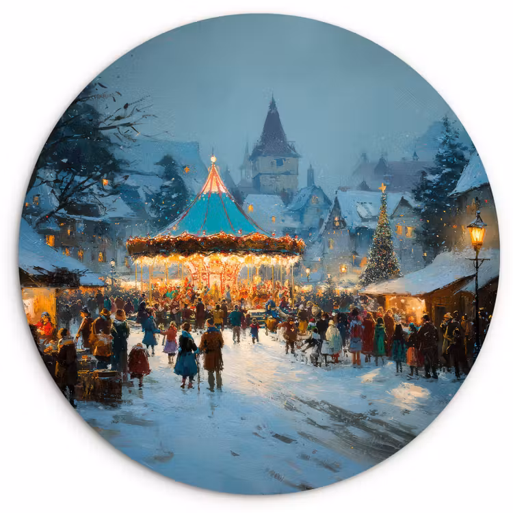Muurcirkel - Winterkermis - Dorp - Kleurrijk — 1