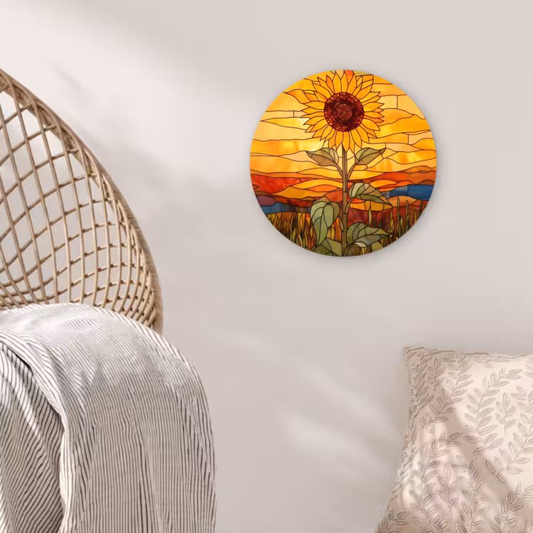 Muurcirkel - Zonnebloem - Mozaïek - Zonsondergang - Geel — 5