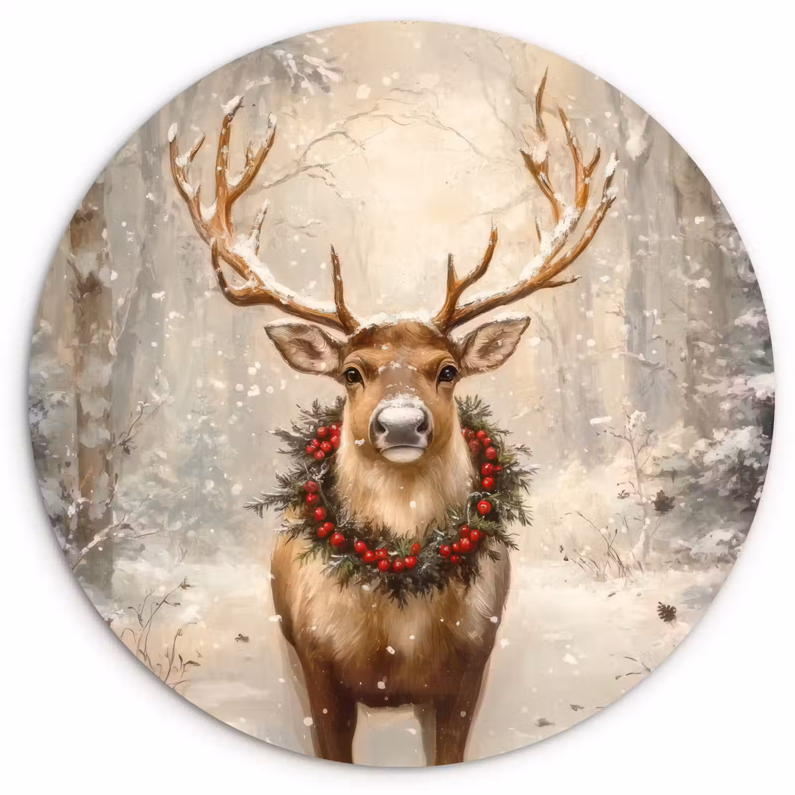 Muurcirkel - Kerst - Rendier - Winter - Krans — 1