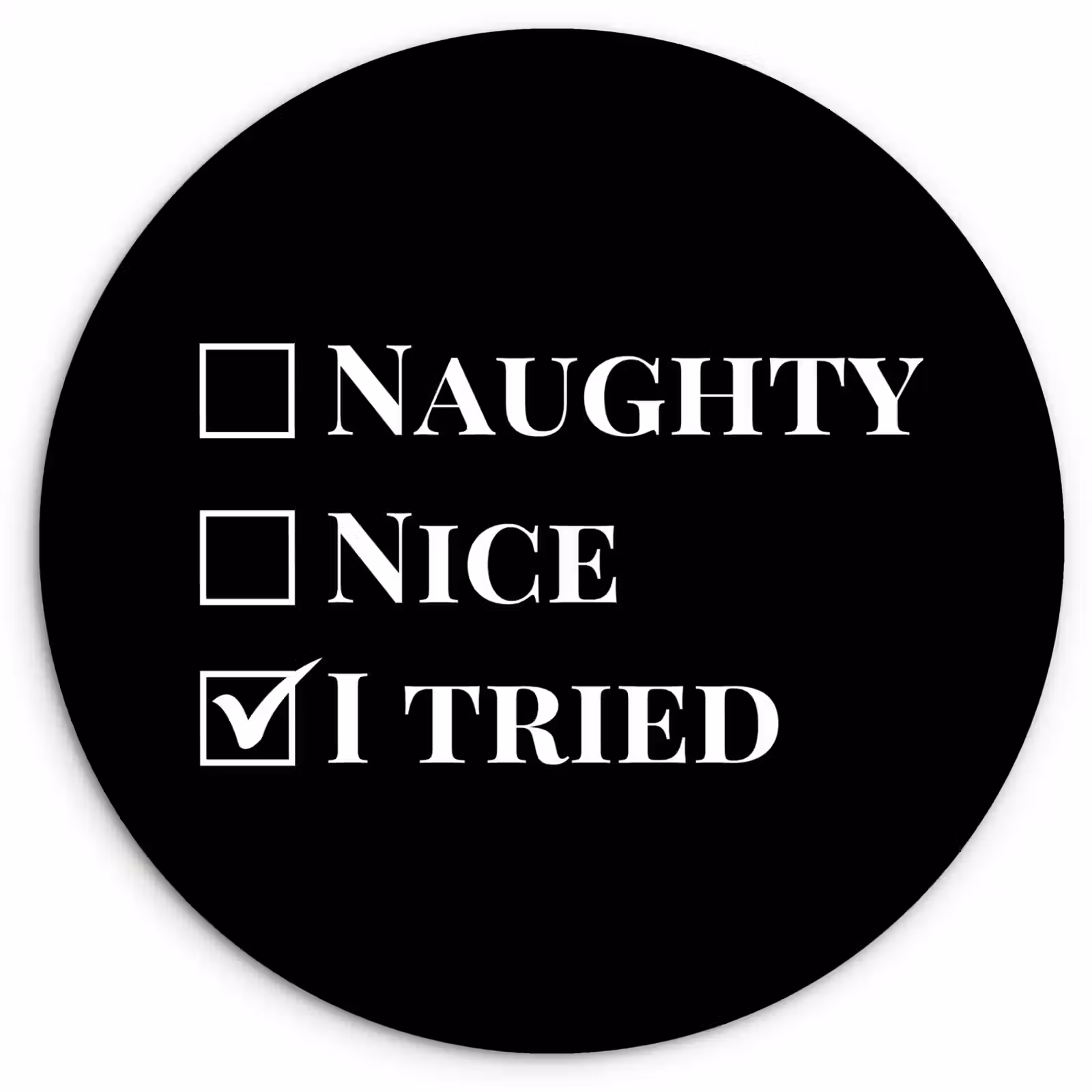 Muurcirkel - Kerst - Zwart - Wit - Quote - Grappig — 1