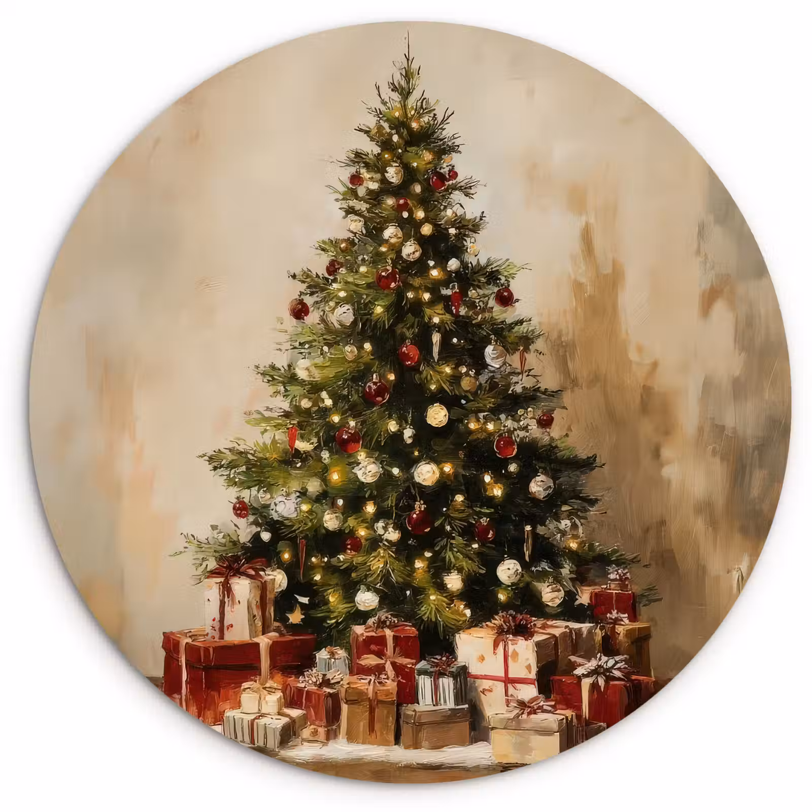 Muurcirkel - Kerstboom - Versierd - Kleurrijk — 1