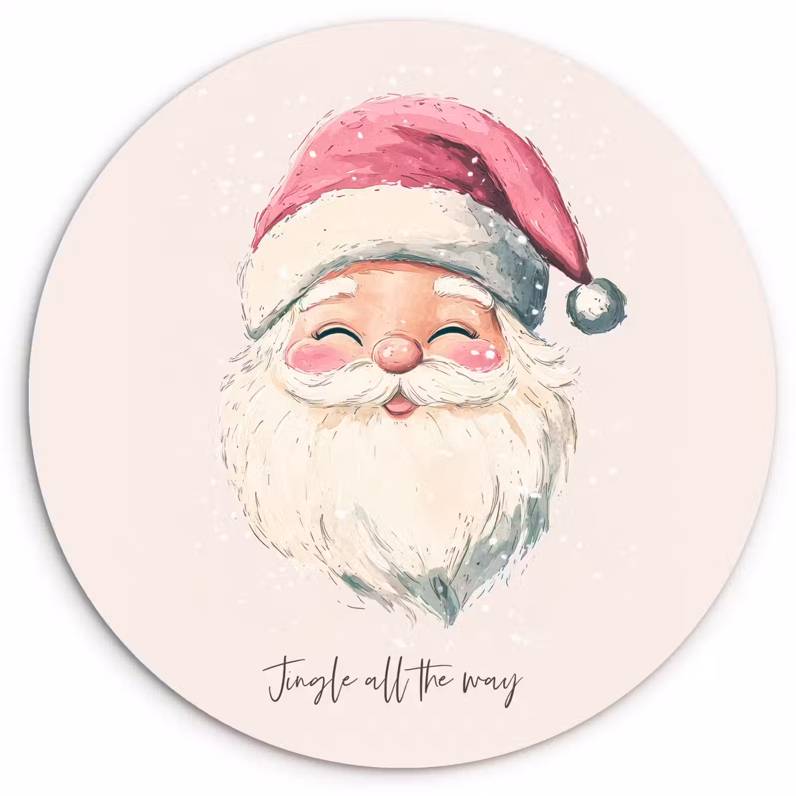 Muurcirkel - Kerstman - Kerst - Quote - Beige — 1
