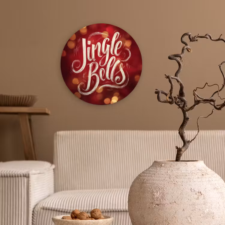 Muurcirkel - Jingle - Bells - Kerst - Rood — 2
