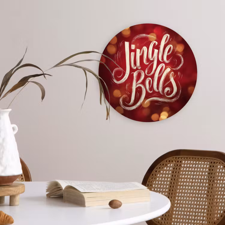Muurcirkel - Jingle - Bells - Kerst - Rood — 4