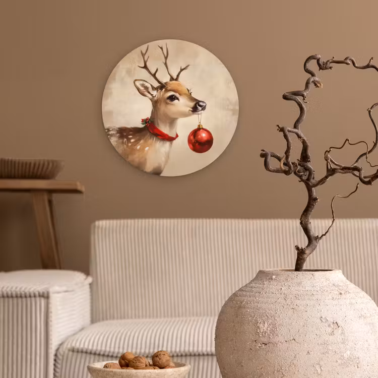 Muurcirkel - Kerst - Hert - Gewei - Kerstbal - Rendier — 2