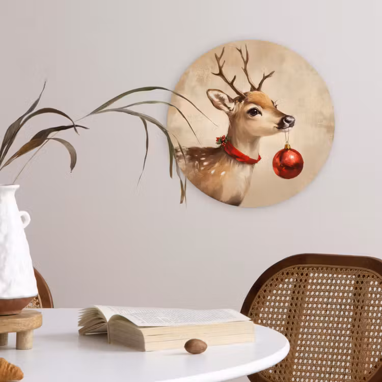 Muurcirkel - Kerst - Hert - Gewei - Kerstbal - Rendier — 4