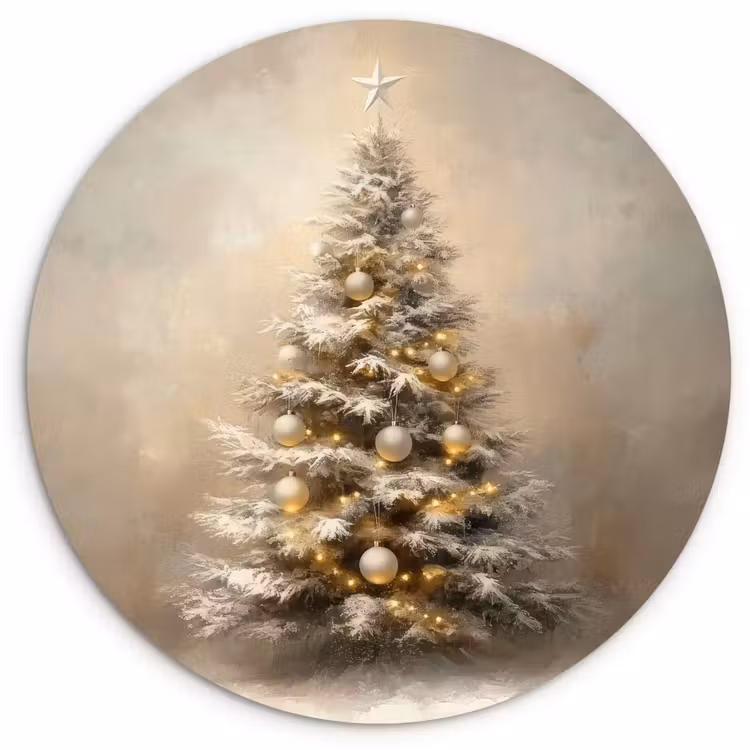 Muurcirkel - Kerst - kerstboom - Sneeuw - Art — 1