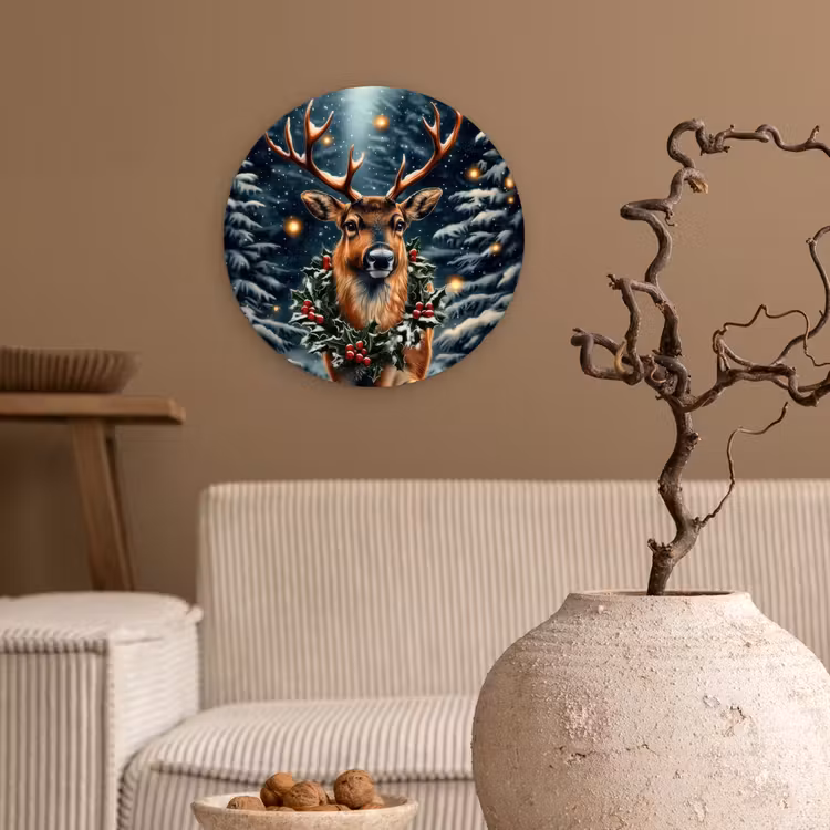 Muurcirkel - Kerst - Magie - Bos - Kleurrijk — 2