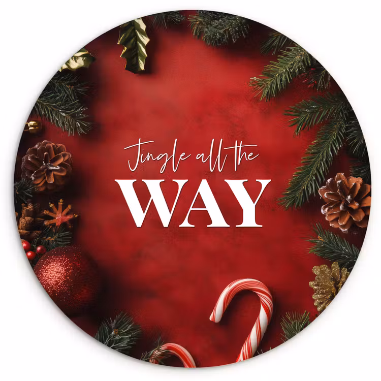 Muurcirkel - Kerst - Quote - Rood - Kerstballen — 1