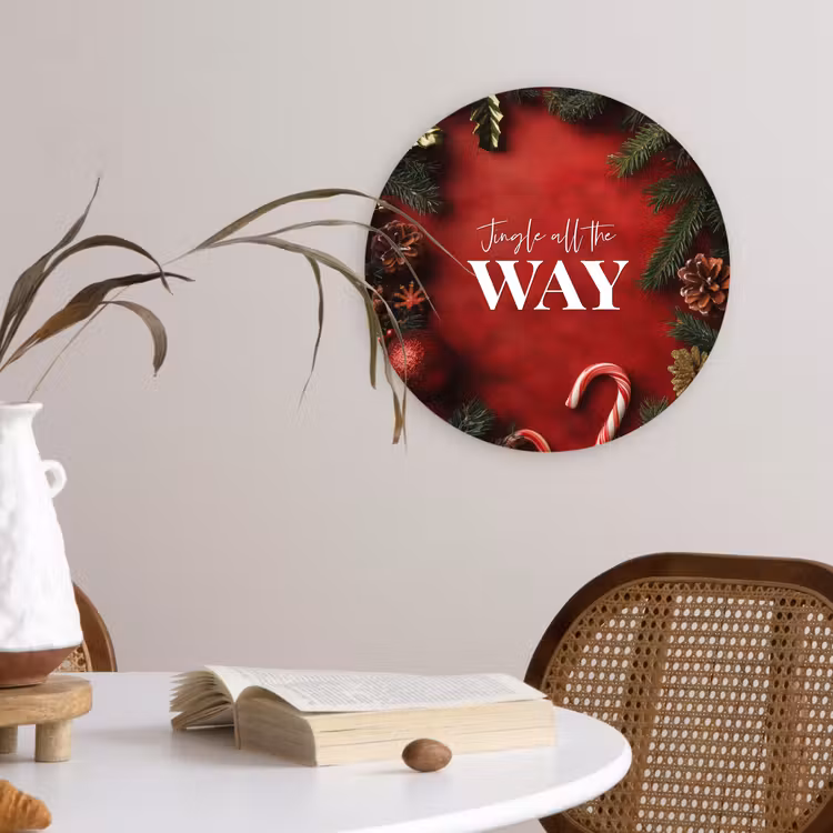 Muurcirkel - Kerst - Quote - Rood - Kerstballen — 4