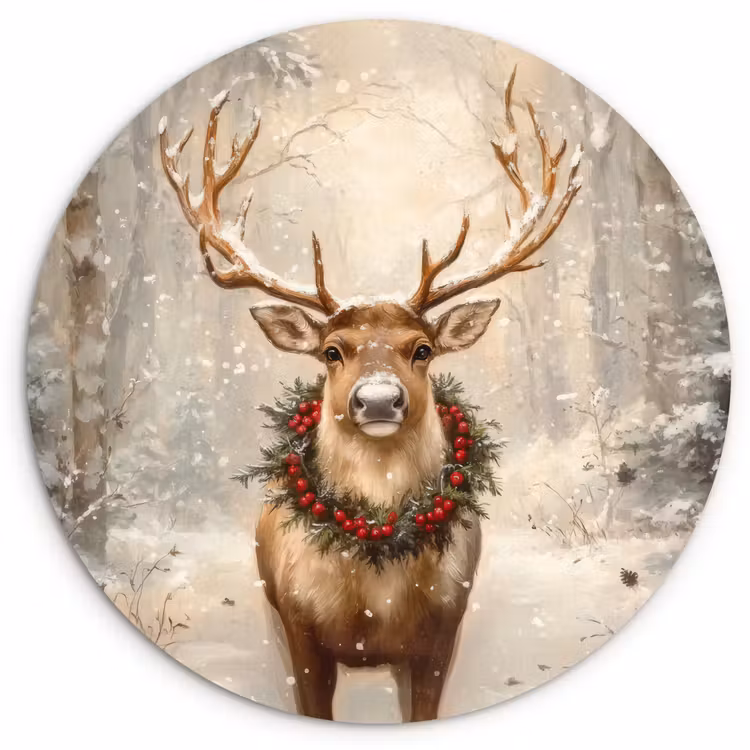 Muurcirkel - Kerst - Rendier - Winter - Krans — 1