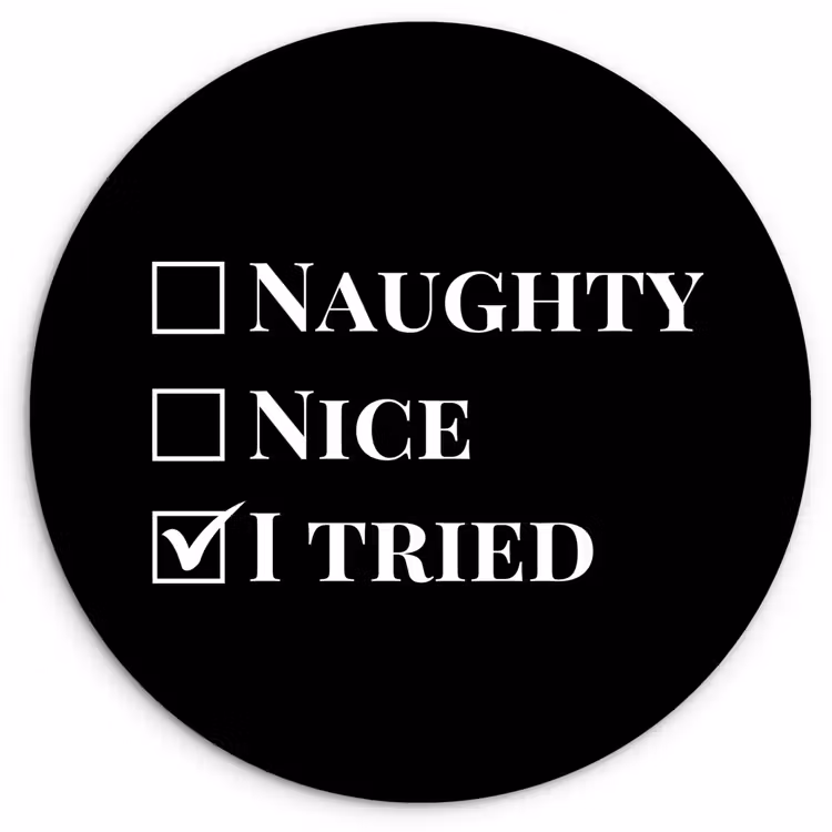 Muurcirkel - Kerst - Zwart - Wit - Quote - Grappig — 1