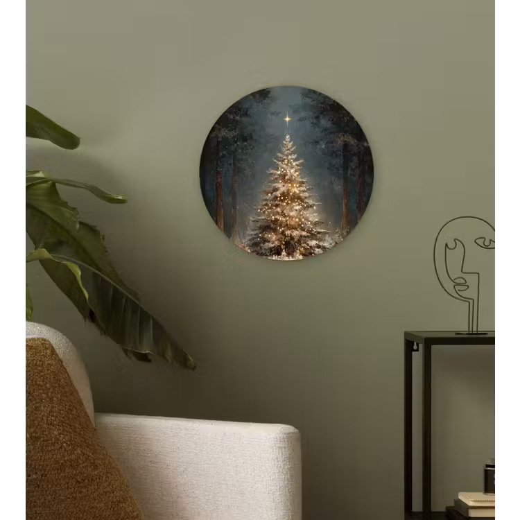 Muurcirkel - Kerstboom - Bos - Sneeuw - meerkleurig — 3