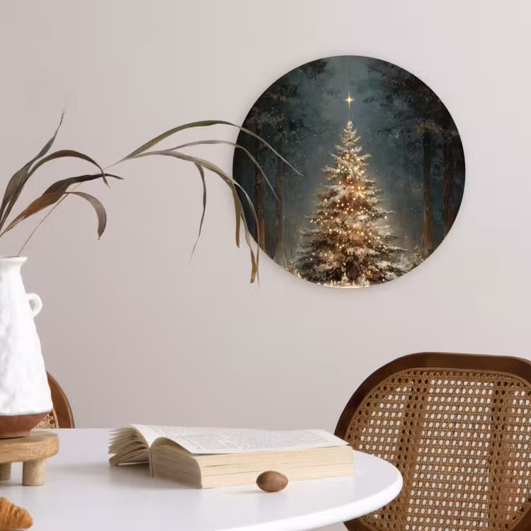Muurcirkel - Kerstboom - Bos - Sneeuw - meerkleurig — 4