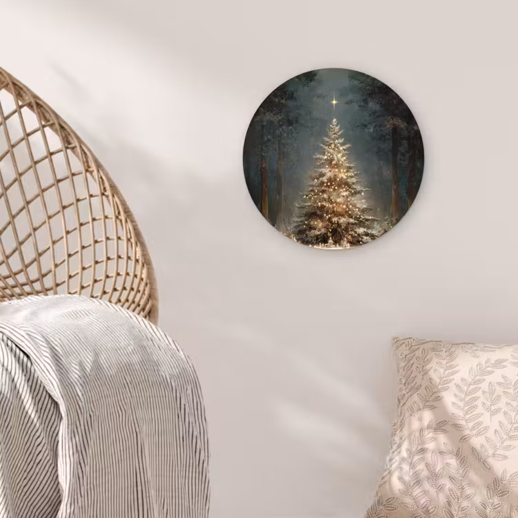Muurcirkel - Kerstboom - Bos - Sneeuw - meerkleurig — 5