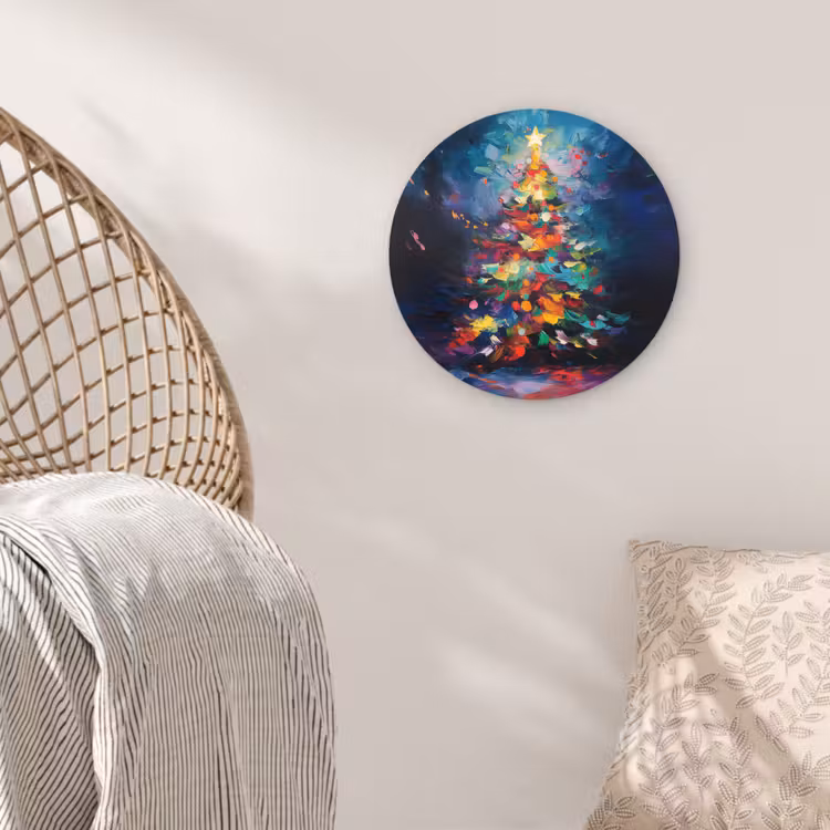 Muurcirkel - Kerstboom - Kerst - Abstract - Kleurrijk — 5